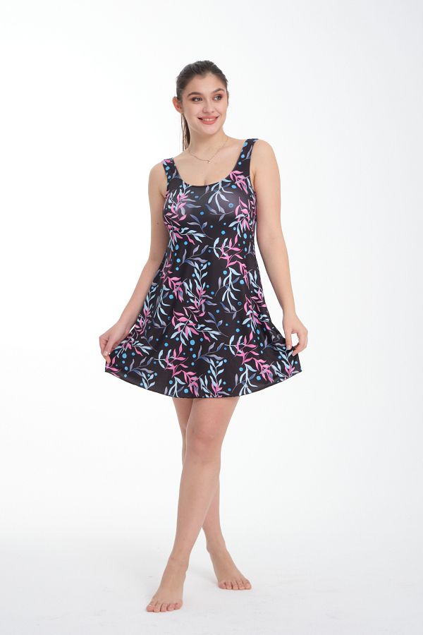 Güler Swimwear-Slipped Mixed Patterned Digital Printed Swimsuit with Recovery Feature 1