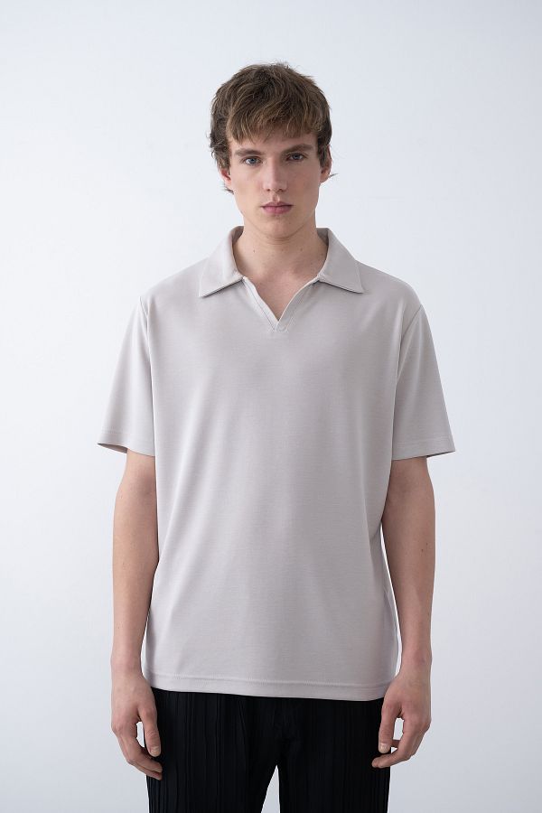 İLKCET MODA-Tricou oversize pentru bărbați cu decolteu în V 1