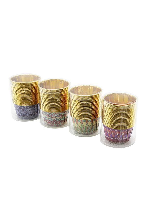 EGATOPTAN-20 Pcs Gold - Folly Round - Thick Muffin Paper Cake Lid (4172) 1