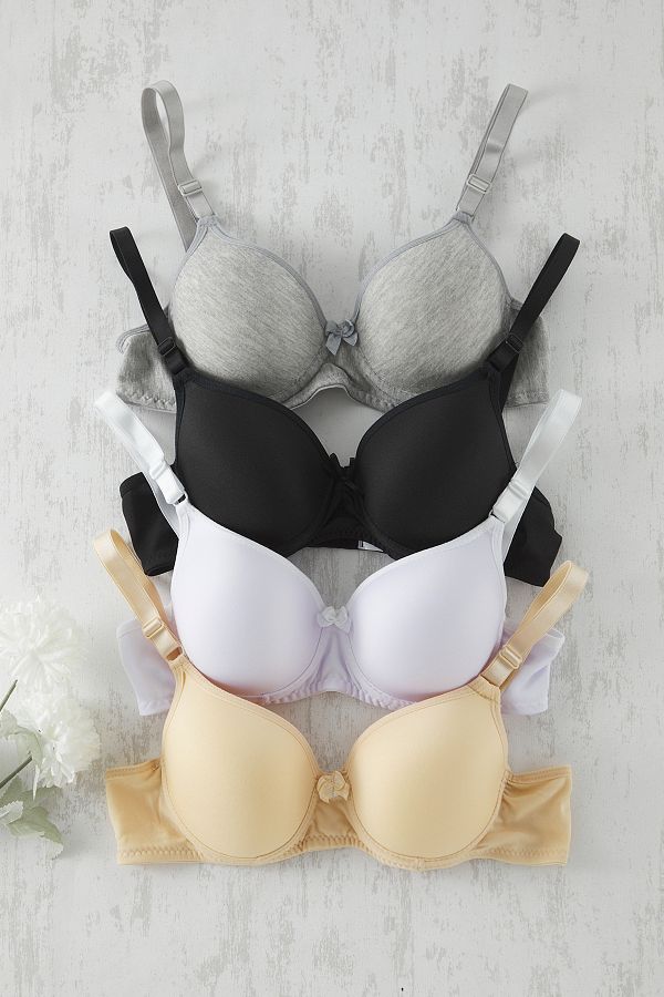 Trendyol Collection-4 balení Micro Flat Fixed Cup T-Shirt Bra Bra - černá a vícebarevná THMSS25SU00034 1