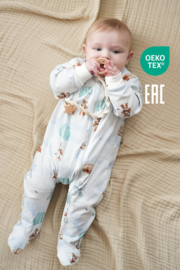 Minuche Bebek Uyku Tulumu ve Oyun Pijaması %100 Pamuk - Tek Parça Önden Fermuarlı Tulum Pijama