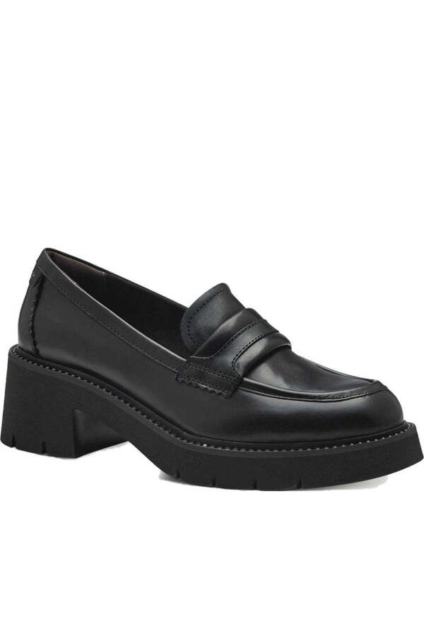 Tamaris-Black Loafers Womens Shoes 1