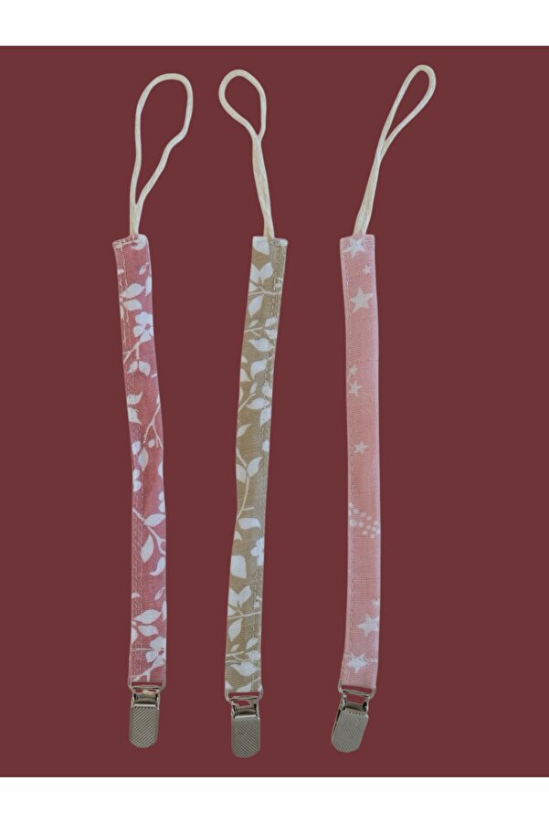 runbaby Run Baby Desenli Müslin Emzik Askısı 3 Adet