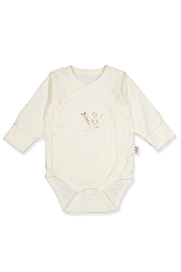 Bebetto ORGANİK RAPORLU İNTERLOK KRUVAZE BODY (ORGANIC FARM) EKRU