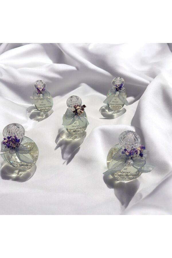 Tasarım bebek  söz nişan nikah sünnet ve doğumgünü hediyelik kolonya şişesi mor 10 adet