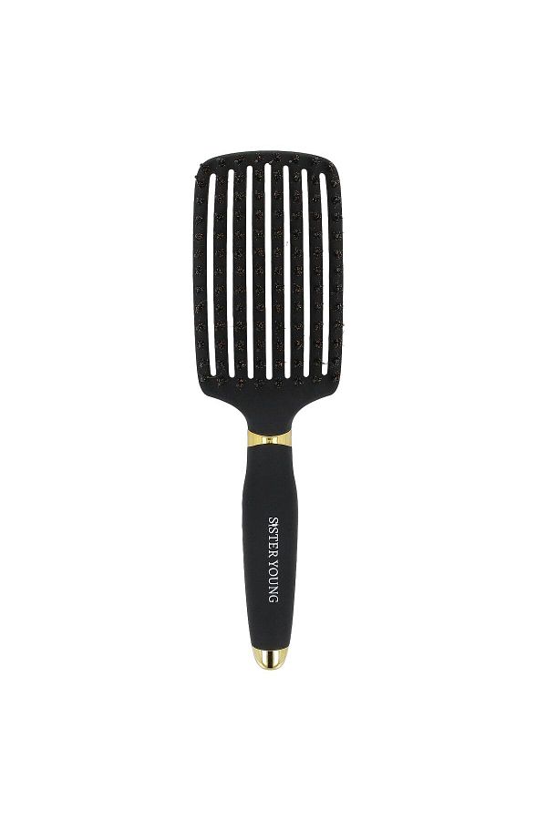 SISTER YOUNG-OVIA BLACK BV - Ventilated Natural Boar Bristle Hair Brush, Black 1