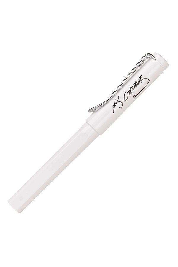 Lamy-Sparkling White Safari Roller Pen with Atatürk Signature - 319ba 1