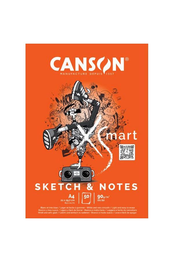 Canson-XSMART SKETCH & NOTES A4 90G 50 Sheets 1