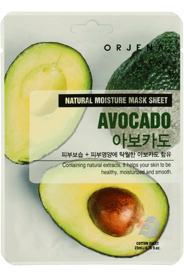 Orjena-Avocado Mask Sheet, 23 ml - Nourishing and rejuvenating avocado sheet mask 1