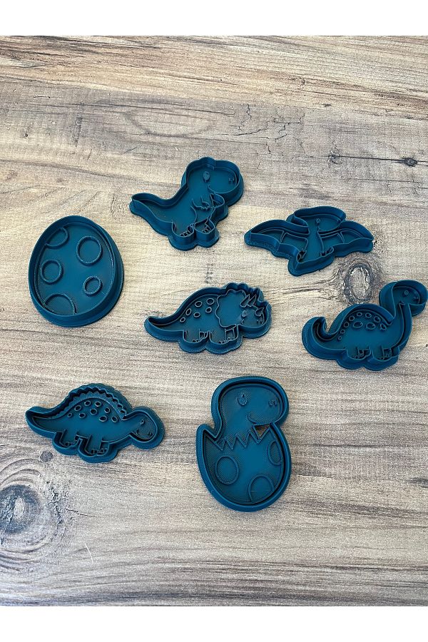 KSTECH-Dinosaur Shaped Cookie Mold and Stamp - Set of 7 1