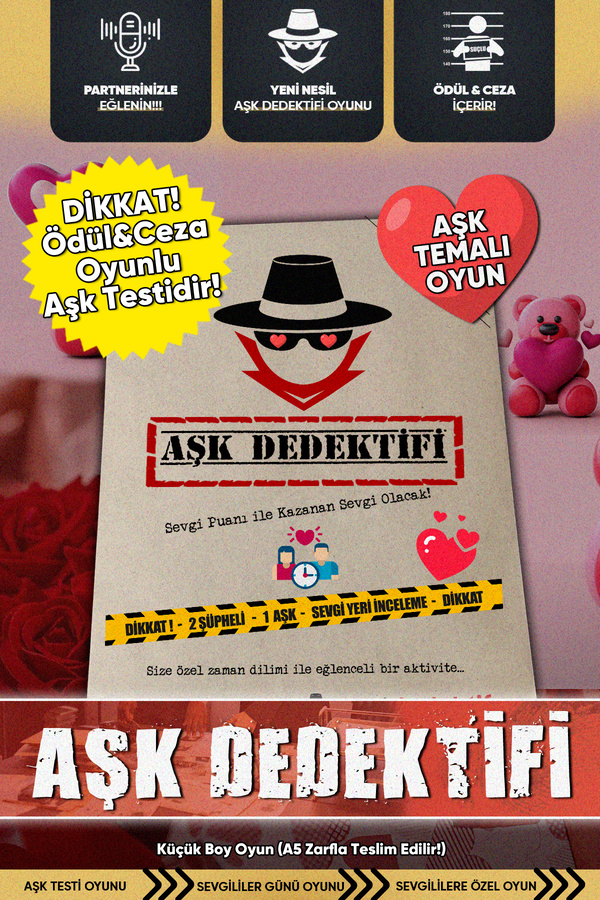 Store Aşk Dedektifi Oyunu, Sevgili Oyunu, Sevgililer Günü Hediyesi, Aşk Testi Oyunu, Sevgiliye Hediye