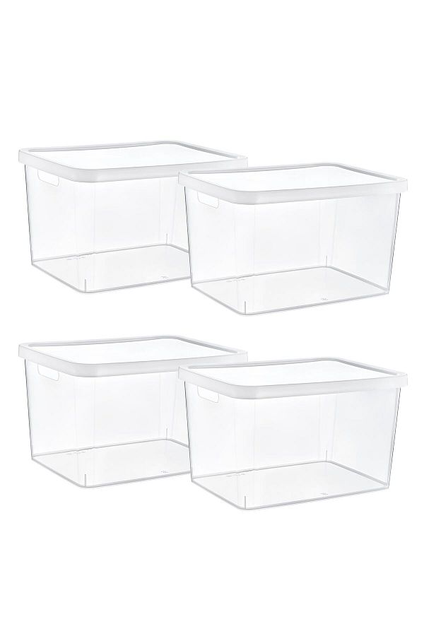 Smartware-Stafi Box with Transparent Lid - Set of 4, 18 Lt, Multi-Purpose 1