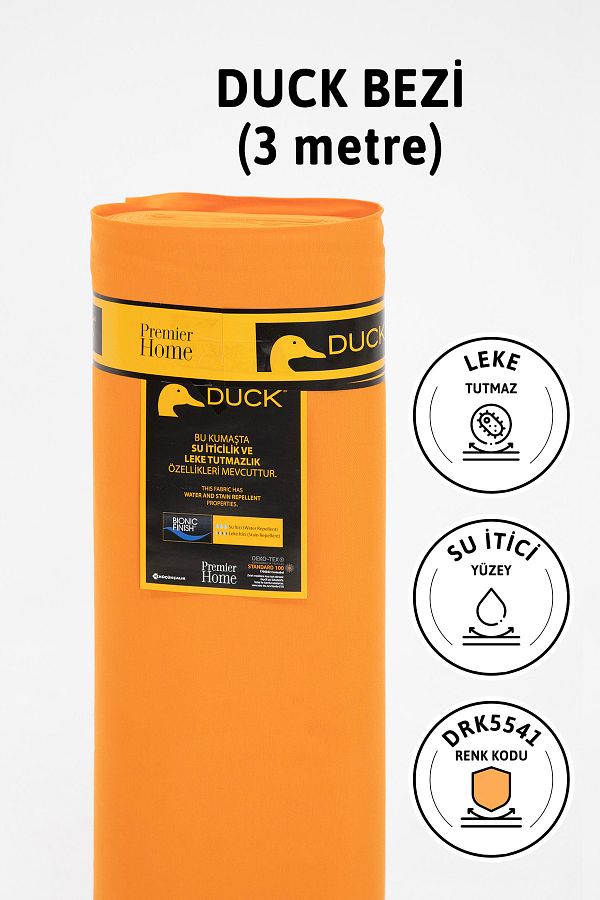 FAVORA-قماش طارد للماء من قماش الكتان بطول 3 أمتار Drk5541 - برتقالي 1