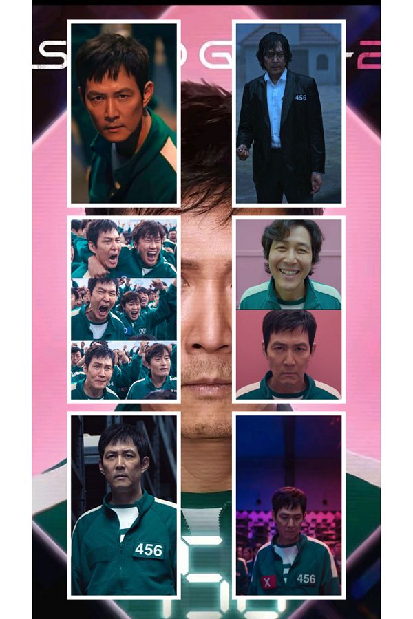 DERİND-Squid Game Player 456 - ملصقات مختلطة من Seong Gi-hun وLee Jung-jae - الترابط 1