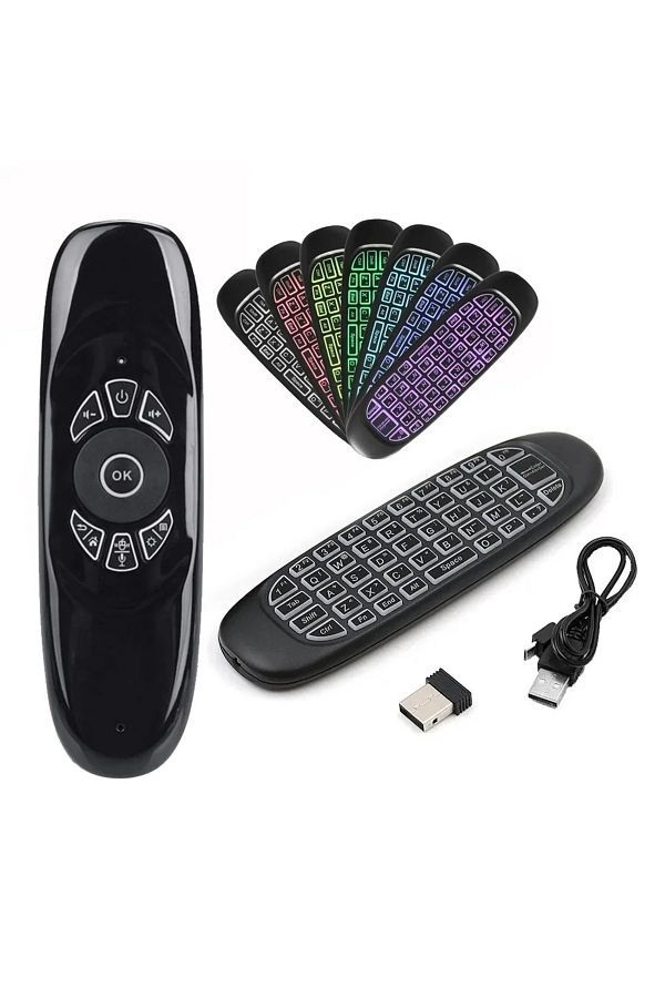 Choice-ماوس C120 بإضاءة خلفية RGB مع مستشعر جيروسكوب ولوحة مفاتيح لاسلكية 2.4 جيجا هرتز للتحكم عن بعد 1
