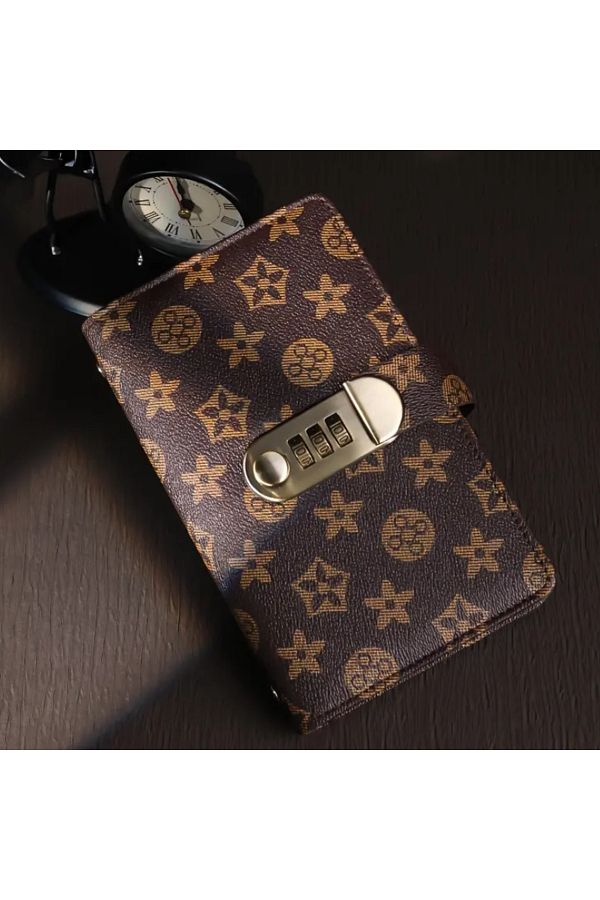 Choice-A6 Burgundy A Pvc Leather Diary In A6 Size, With A Combination Password, Used For Saving Money And C 1