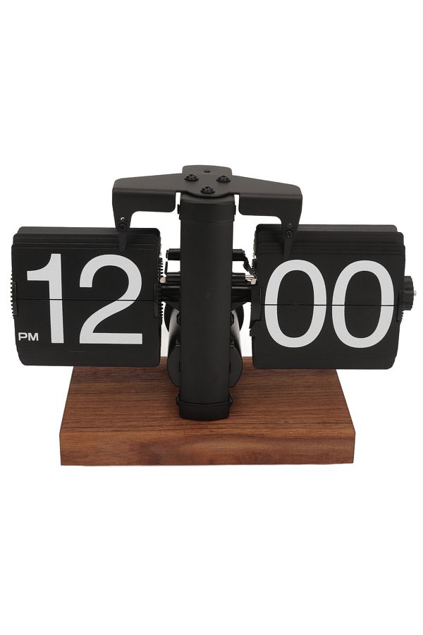 Choice-Black Digital Flip Down Clock Retro Automatic Turning Battery Operated Mechanical Clock For Home Roo 1