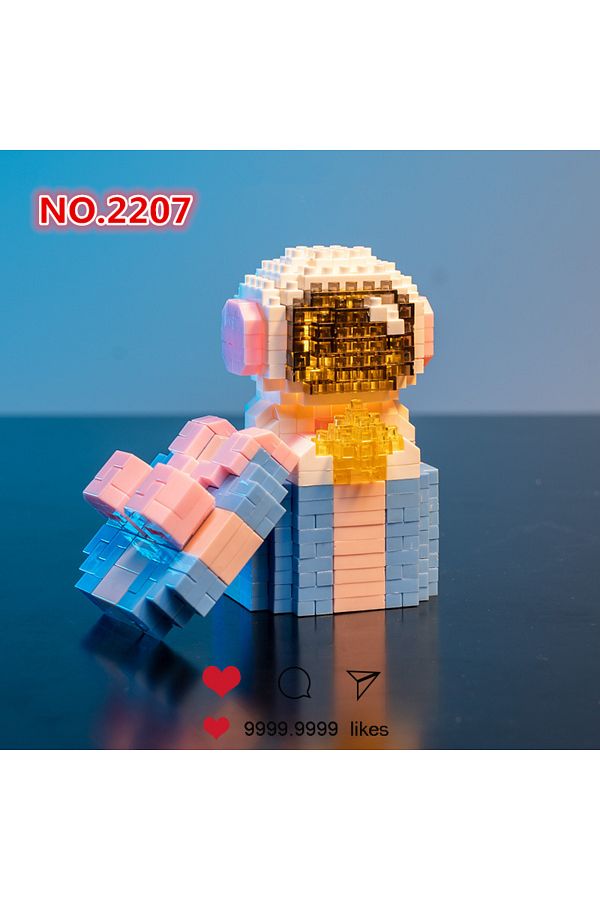 Choice-No.2207(NO BOX) Creative Space Astronaut Series Micro Particle Building Blocks Figure With Light Diy 1
