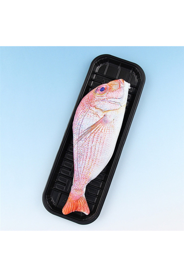 Choice-B Cute Simulation Fish Pencil Case Kawaii Cartoon Zipper Pencil Box Large Capacity Portable Storage. 1