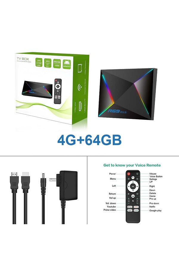 Choice-Eu Plug R69 Plus 4gb64gb New Android Box R69 Plus Android 14 Set Top Box Allwinnerh728 Tv Box 8k Wif 1