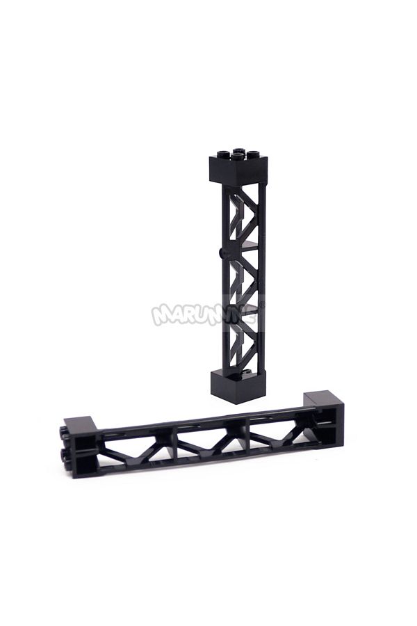 Choice-Black Marumine Lattice Tower 2x2x10 W/cross 58827 Building Blocks 95347 Bricks Compatible Assembles 1