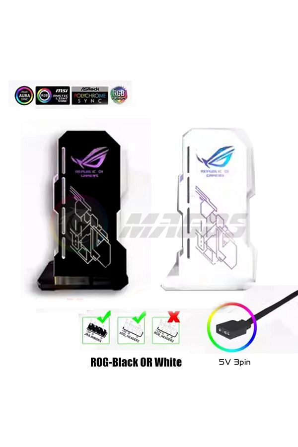 Choice-Black Rog Fantasy Gpu Bracket Argb Aura Sync Video Card Jack Bracket Vertical Installation For Asus 1
