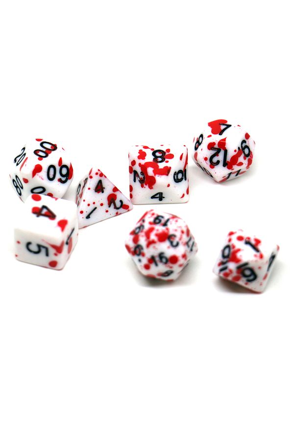 Choice-White 7pcs/set Blood Stain Dice Set Trpg Dice Polyhedral Table Game Dice Role-playing Trpg Dice 1