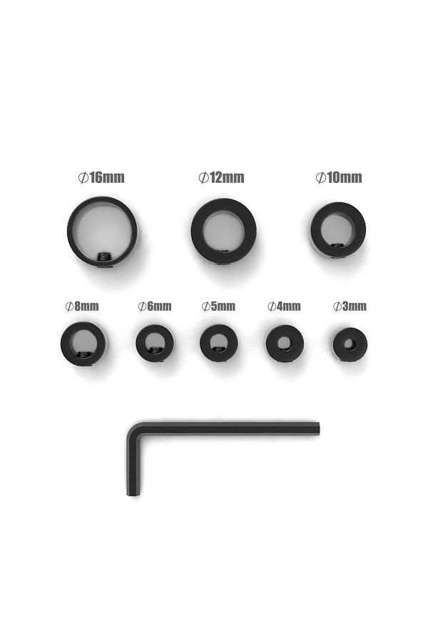 SHENSEN-9pcs 9pcs 3-16mm Drill Depth Stop Bit Collar Set Adjustable Positioner Limit Ring The Stopper Set-sc 1