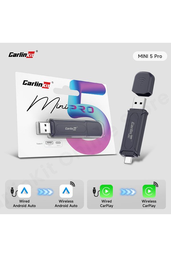 Choice-Mini 5 Pro Carlinkit 5.0 Carplay Android Auto Wireless Adapter Portable Dongle For Oem Car Radio Wit 1