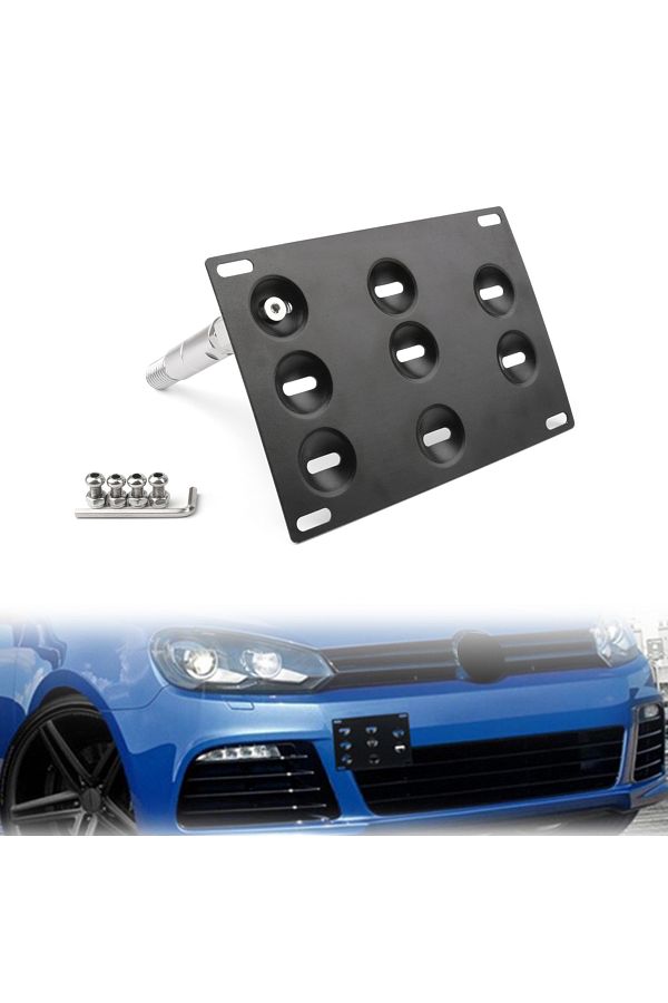 Areyourshop-Front Bumper Tow Hook License Plate Mounting Holder Bracket fits for VW Golf 6 Tiguan... 1