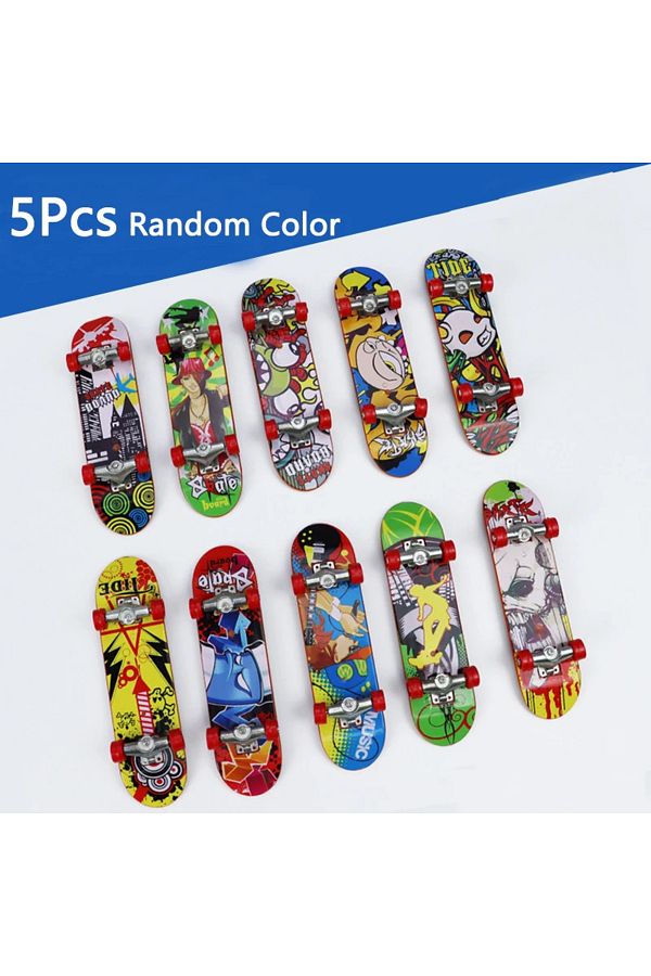 Choice-5pcs Random Color 1/3/5pcs Mini Professional Skate Board Toys Cool Finger Sports Plastic Skateboards 1