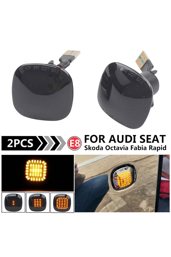Choice-Dynamic LED Side Marker Turn Signal repeater Light for AUDI A3 A4 A8 SKODA Octavia Roomster Rapid... 1