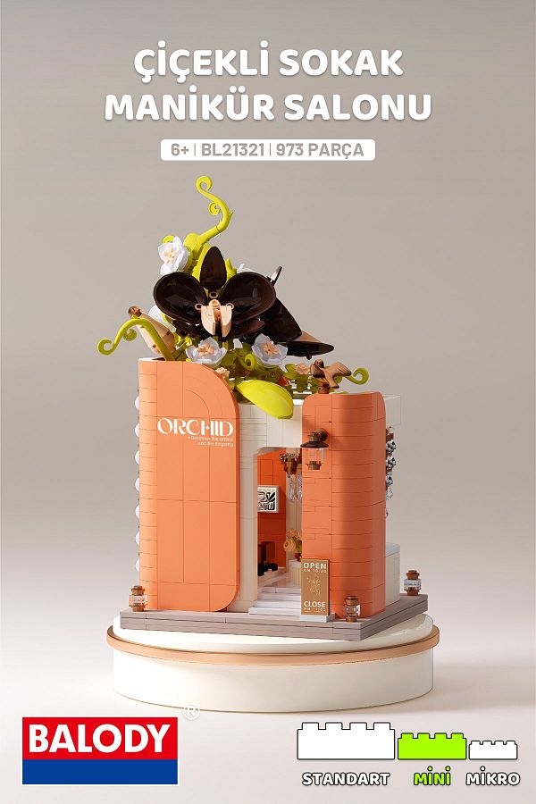 balody-Flowery Street Series – Manicure Salon (Bl21321) – Mini Block Building Toys Set 1