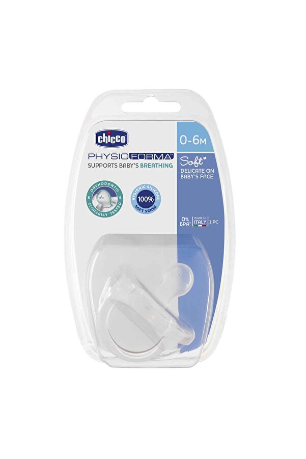 Chicco Physio Soft Silikon Emzik Şeffaf 0-6 Ay