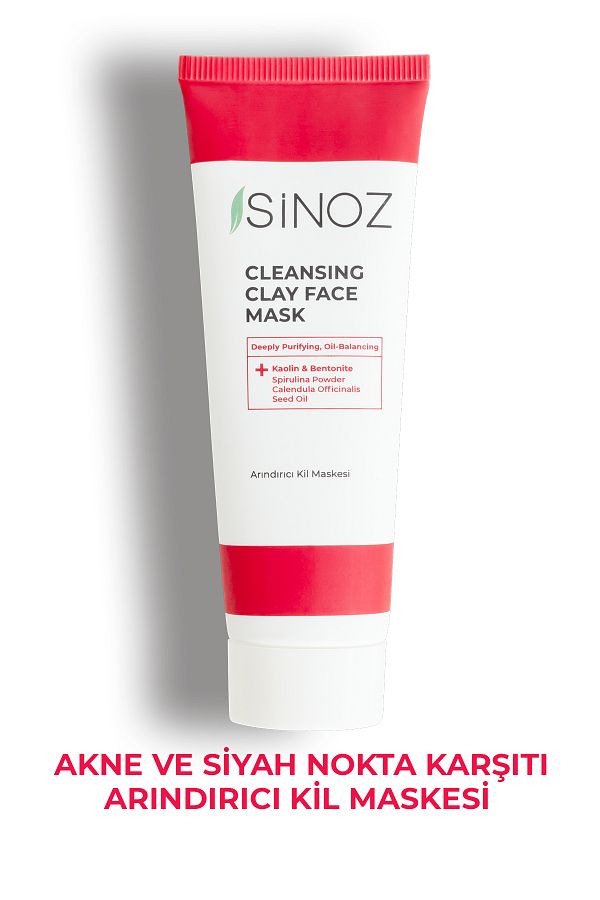 SİNOZ-Anti-Akne- und Mitesser-Reinigungs-Gesichtspflege-Tonmaske 50 ml für jede Haut 1