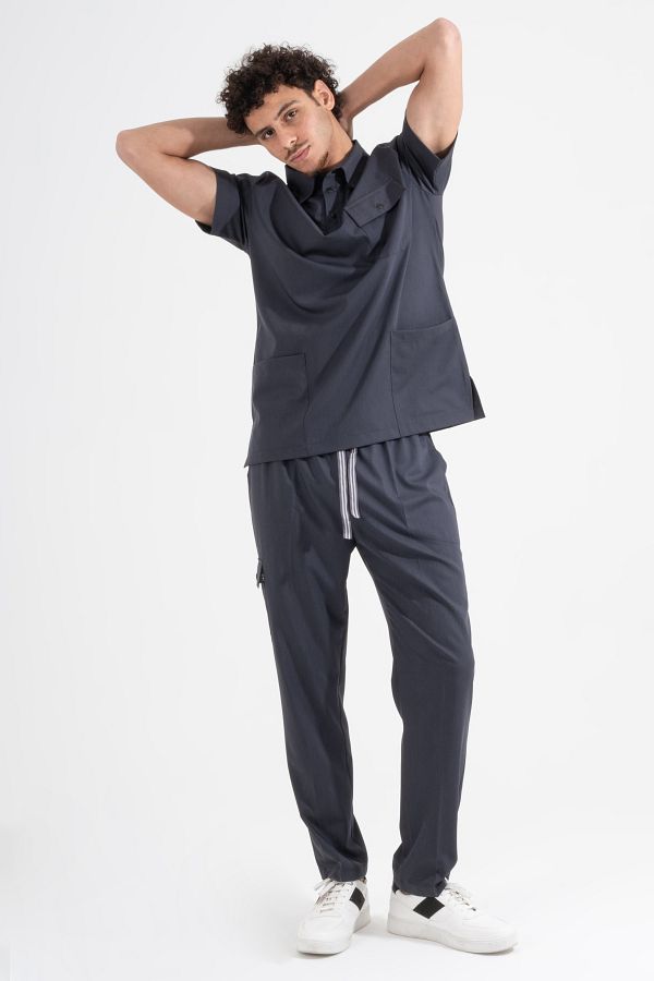 Uçak Medikal-Anthracite Gray Milan Premium Scrub Set 1