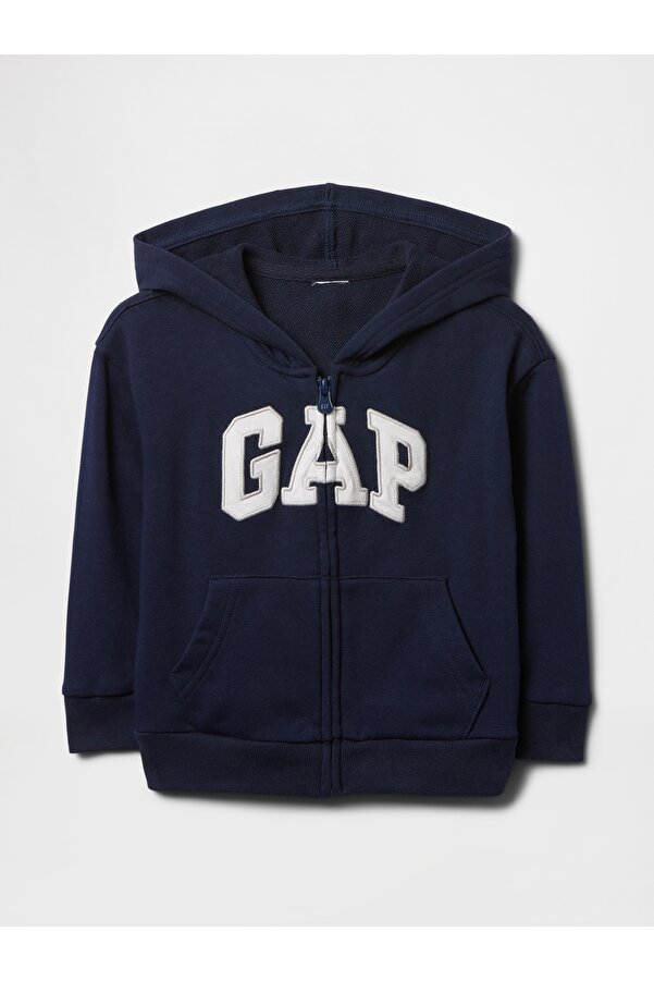 GAP Erkek Bebek Lacivert Logo Relaxed Fermuarlı Sweatshirt