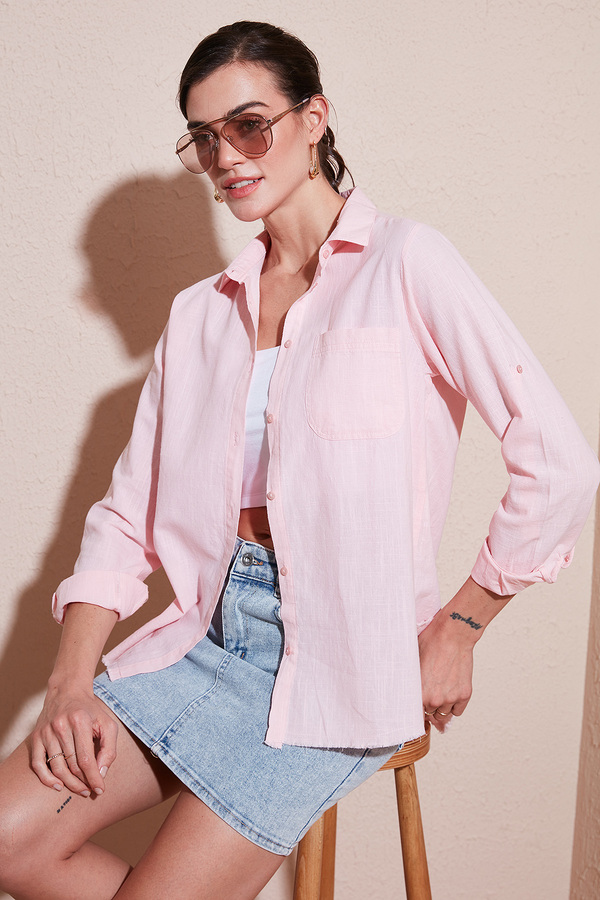 Lela-Cotton Regular Fit Pocket Shirt Shirt Cf25S16992 1