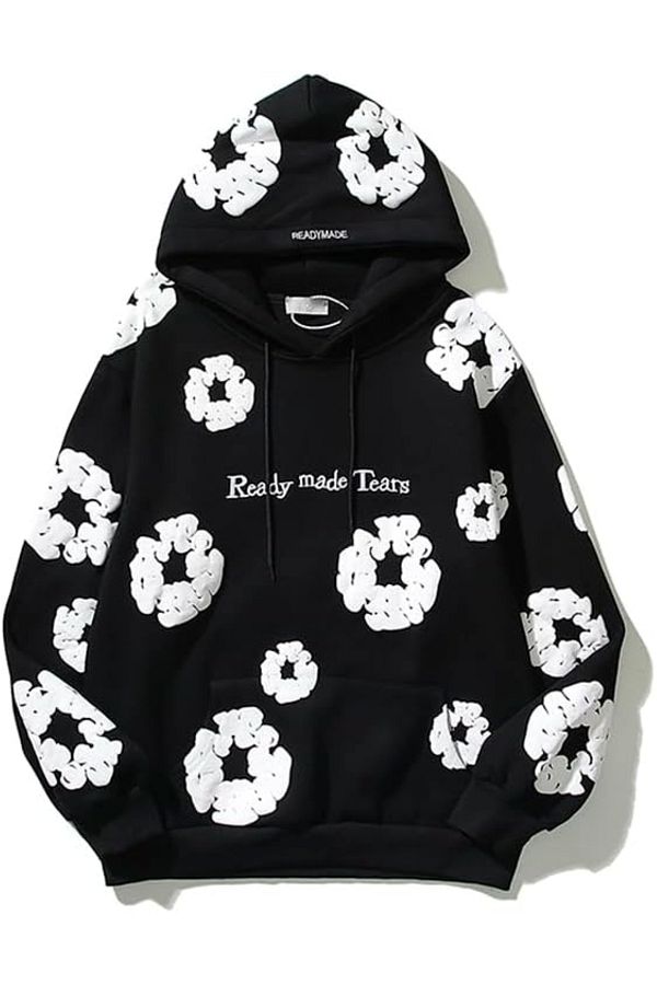 LUNAVISTA-Printed Hooded Ready Teardrop Sweatshirt Hoodie 1