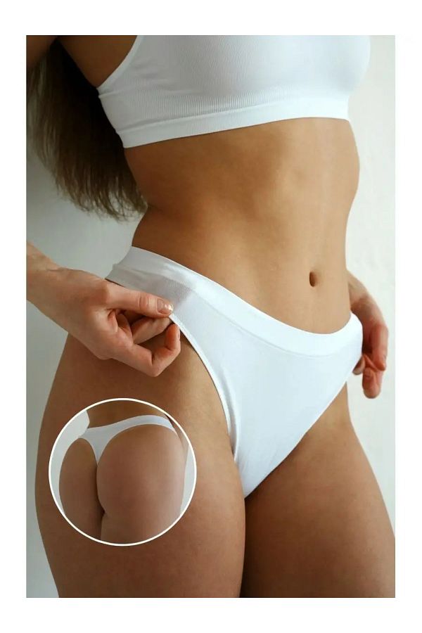MİSTİRİK-Navelli White String Model Panties - Seamless, Soft and Non-Marking 1