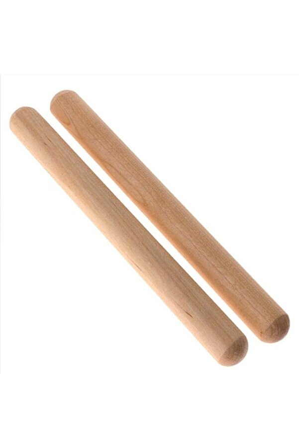 Toy Oyuncak Okul Öncesi Ahşap Ritim Çubugu 30 cm 6 Çift (12 Adet) Perküsyon Sopası Müzik Aleti