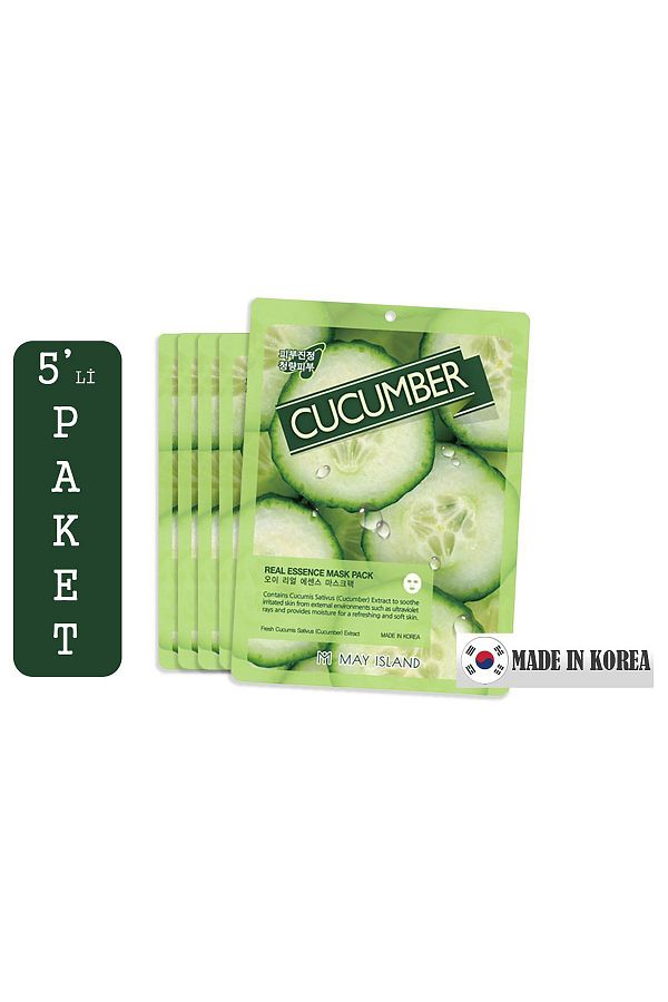 May Island-5-piece korean Paper Face Mask - Cucumber Extract, Brightening and DetoxifYing 1