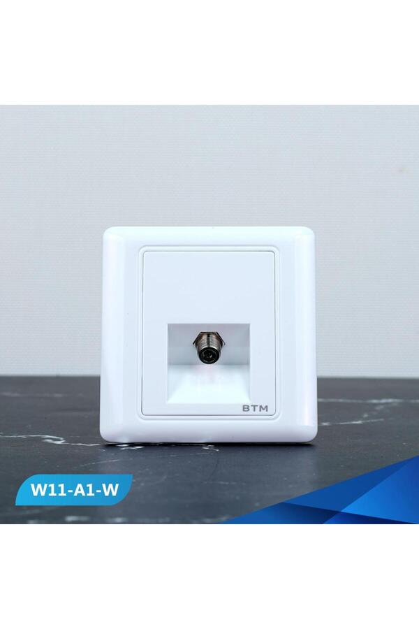 Btm-Single white spiral TV socket -3 pieces 1