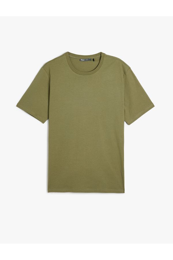 Koton-Crew Neck Cotton Regular Fit Short Sleeve Basic t Shirt 1