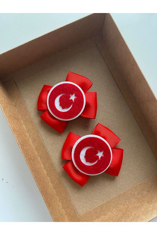Stil Tasarım Toka-Ataturk Red Buckle Set of 2 with Flags 1