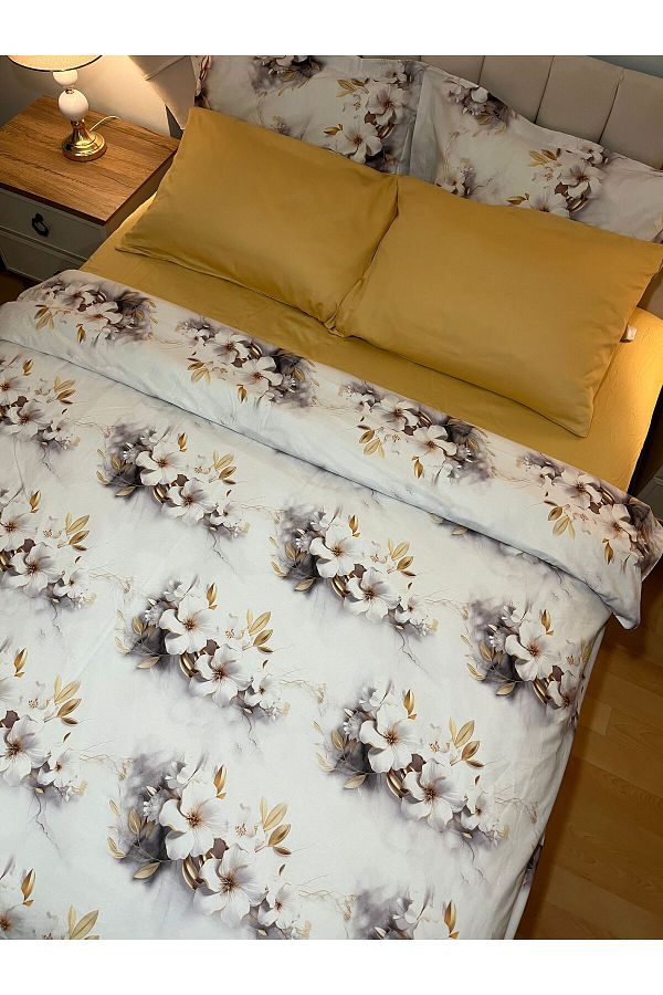 Zeren Home-Set cuvertură de pilota cu model floral și detaliu de țevi, 6 bucăți 1