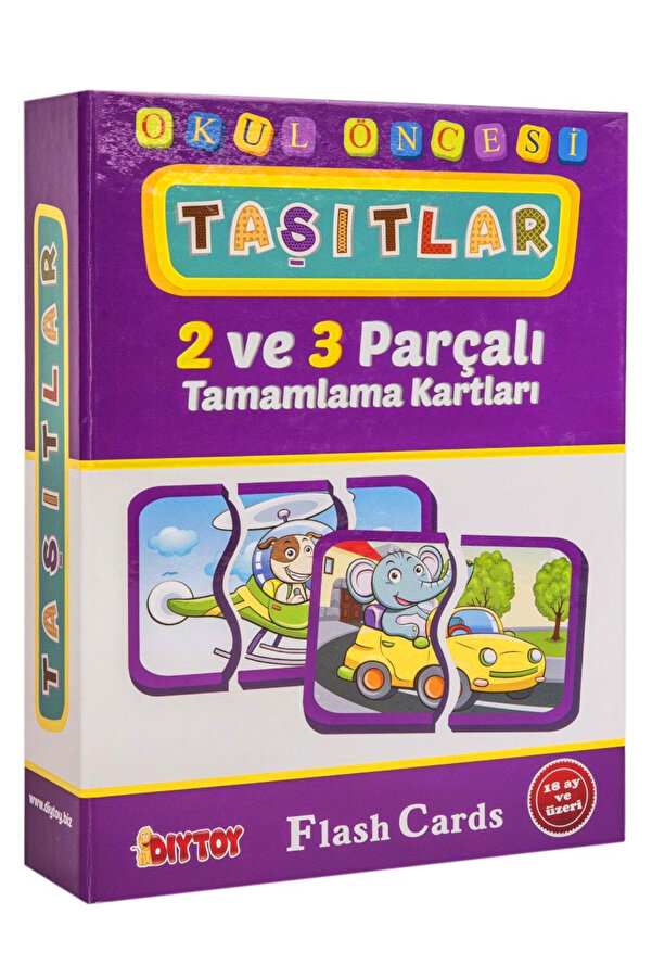 a v d a Diytoy Taşıtlar Flash Cards Tamamlama Bebeğimin Zeka Kartları Bebek Puzzle