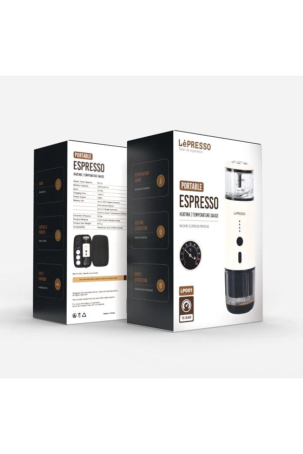 Lepresso-Portable Espresso Machine With Thermal Meter - White 1