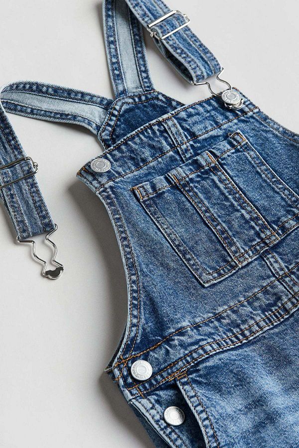 H&M-Denim dungaree shorts 1