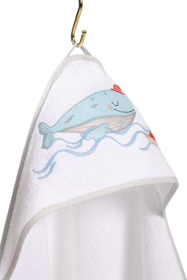 Casadora Baby Boubou %100 Pamuk- Nakışlı Bebek Havlu Kundak - 80x80cm